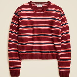 J. Crew Perfect cashmere crewneck sweater in burgundy multi